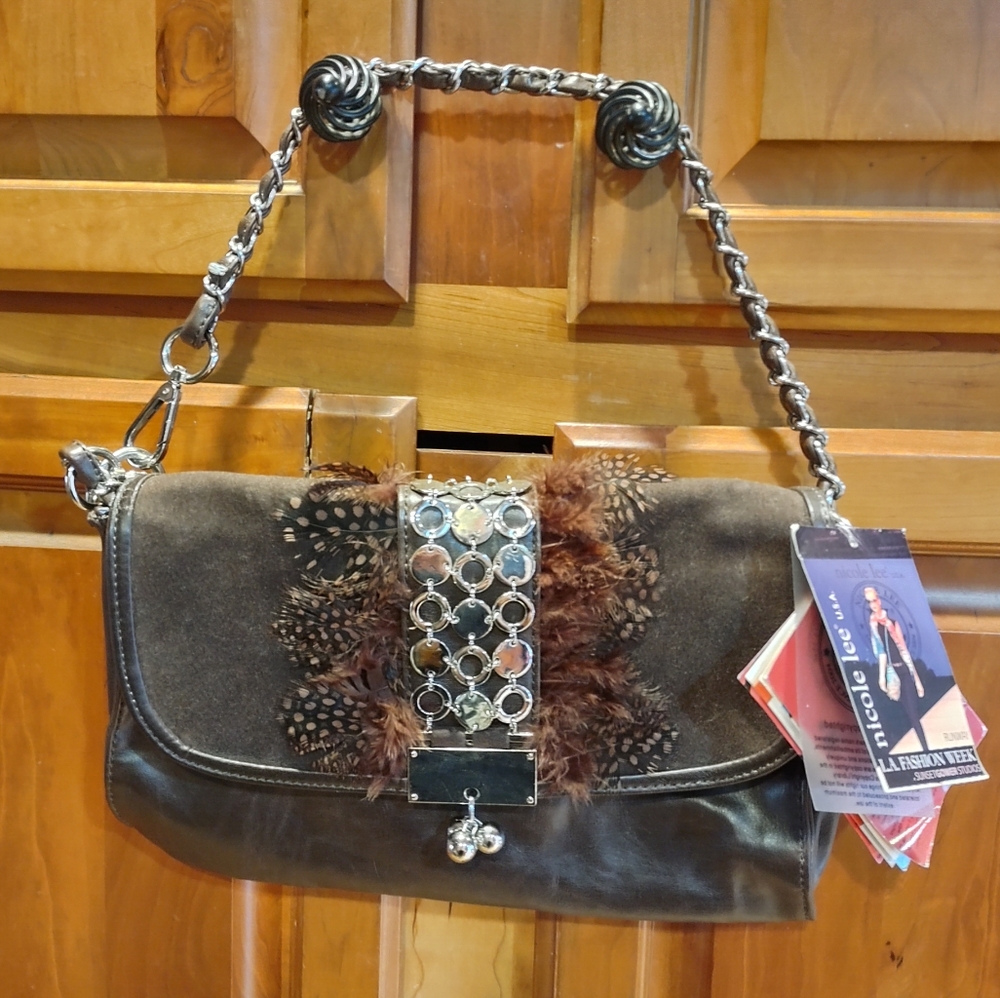 Nicole Lee Vintage Brown Chain Purse